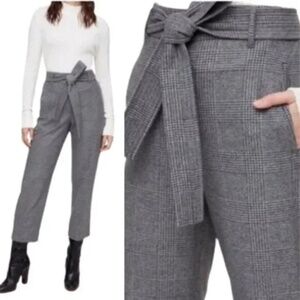 Aritzia Wilfred High-Waisted Jallade Tie Trouser Pant Black/White/Gray - Sz 4